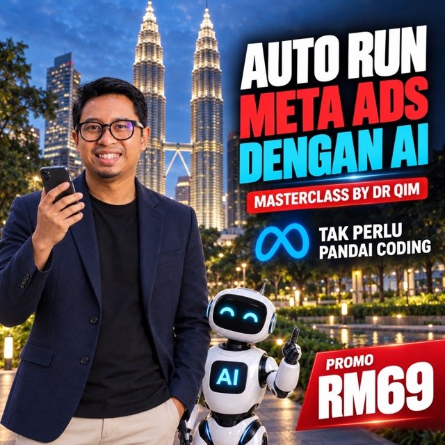 Contoh variasi pertama poster Auto Run Meta Ads dengan AI di Kuala Lumpur