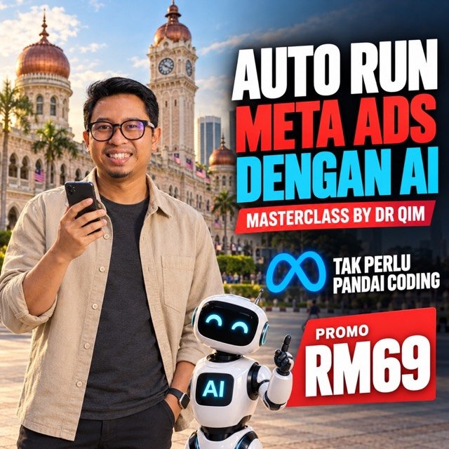Contoh variasi ketiga poster Auto Run Meta Ads dengan AI di Dataran Merdeka