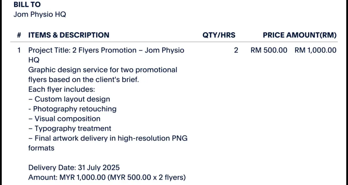 Invois RM1,000 untuk dua poster