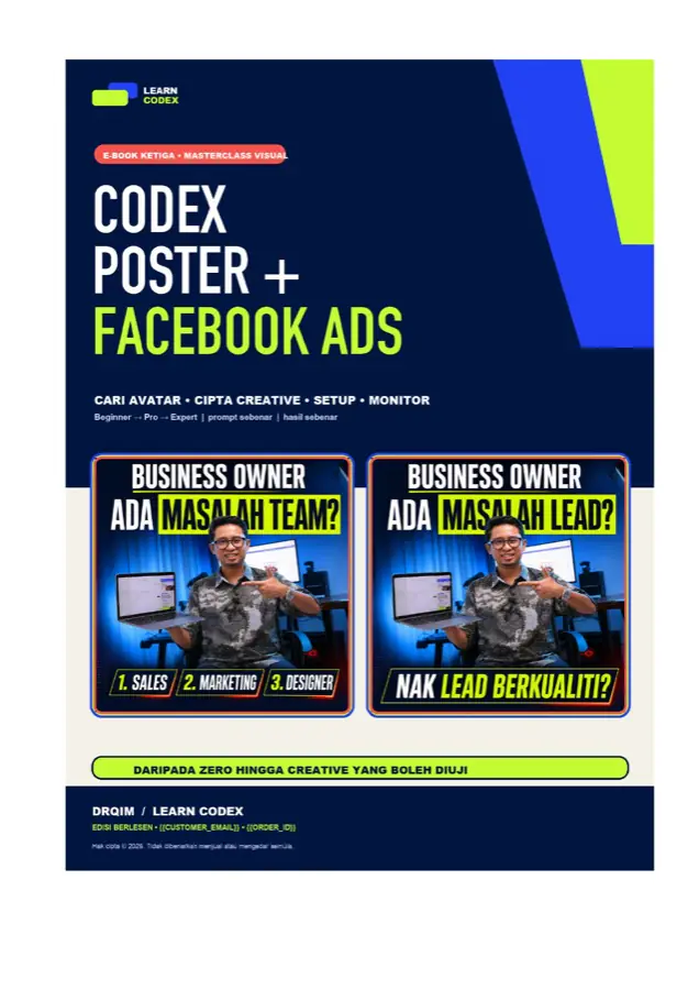 Cover masterclass Poster Marketing Dengan Codex