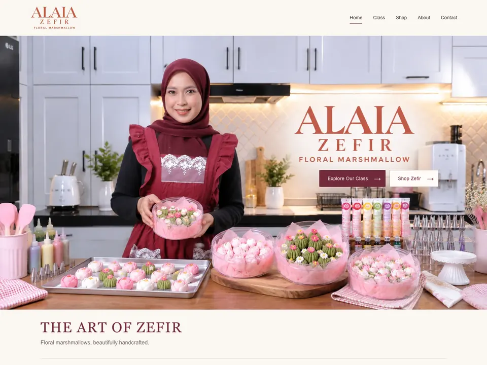 Website alaiazefir.my dibina dengan AI