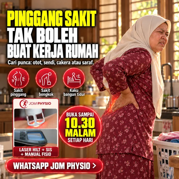 Poster iklan Jom Physio dibuat dengan AI