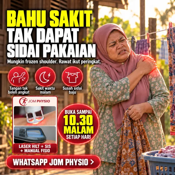 Poster iklan Jom Physio dibuat dengan AI