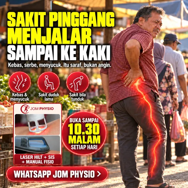 Poster iklan Jom Physio dibuat dengan AI